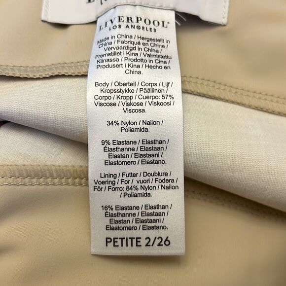 Liverpool burgundy white small checked pull on skirt Size 2 P New - Picture 9 of 9